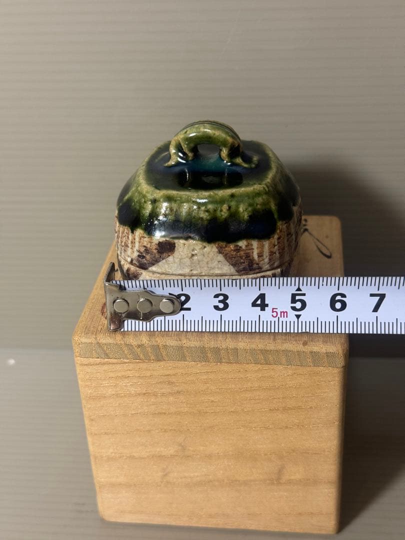 2149 茶道具 松本鉄山 織部 ハジキ香合 共箱 - メルカリ