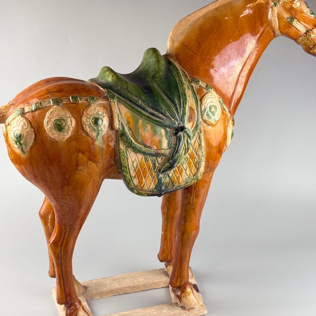 中国 馬 土器 彩陶 三彩