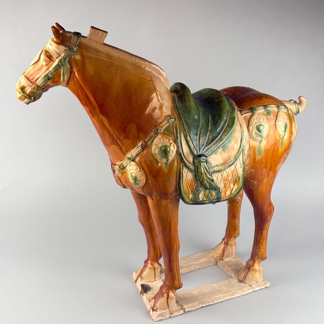 中国 馬 土器 彩陶 三彩