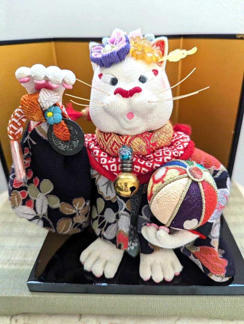 羊毛フェルトくま 人形 クリーム色 ピンク OPERA作家