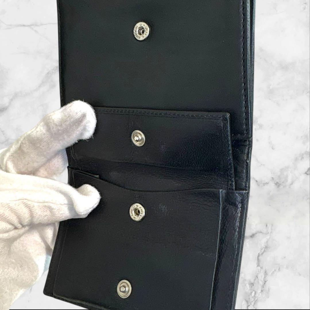 極美品✨ PRADA プラダ 三つ折り財布 オールレザー ブラック 黒