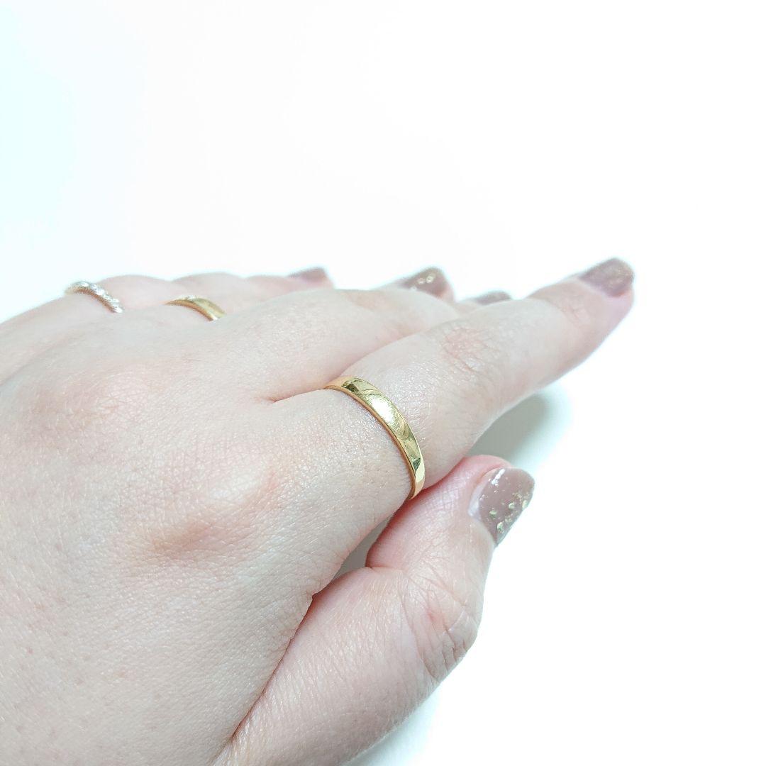 k18 シンプル イエローゴールド 地金 リング 指輪 14号 18金