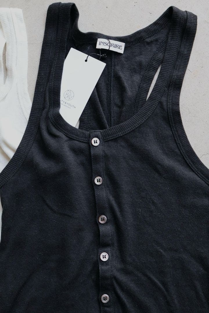 INSCRIRE アンスクリア タンクトップ 2枚セット ブラック