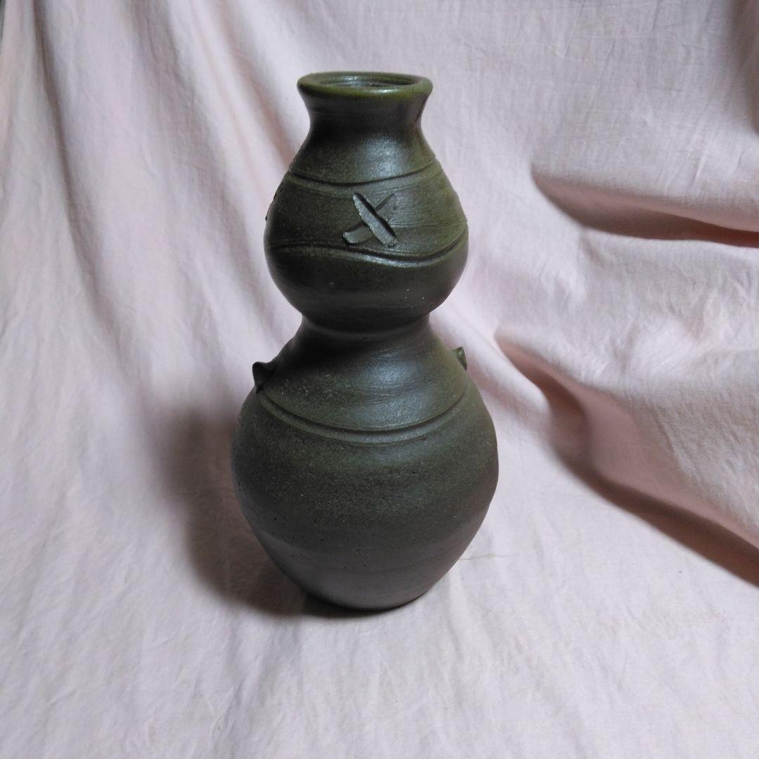 備前焼　瓢箪型　花入れ