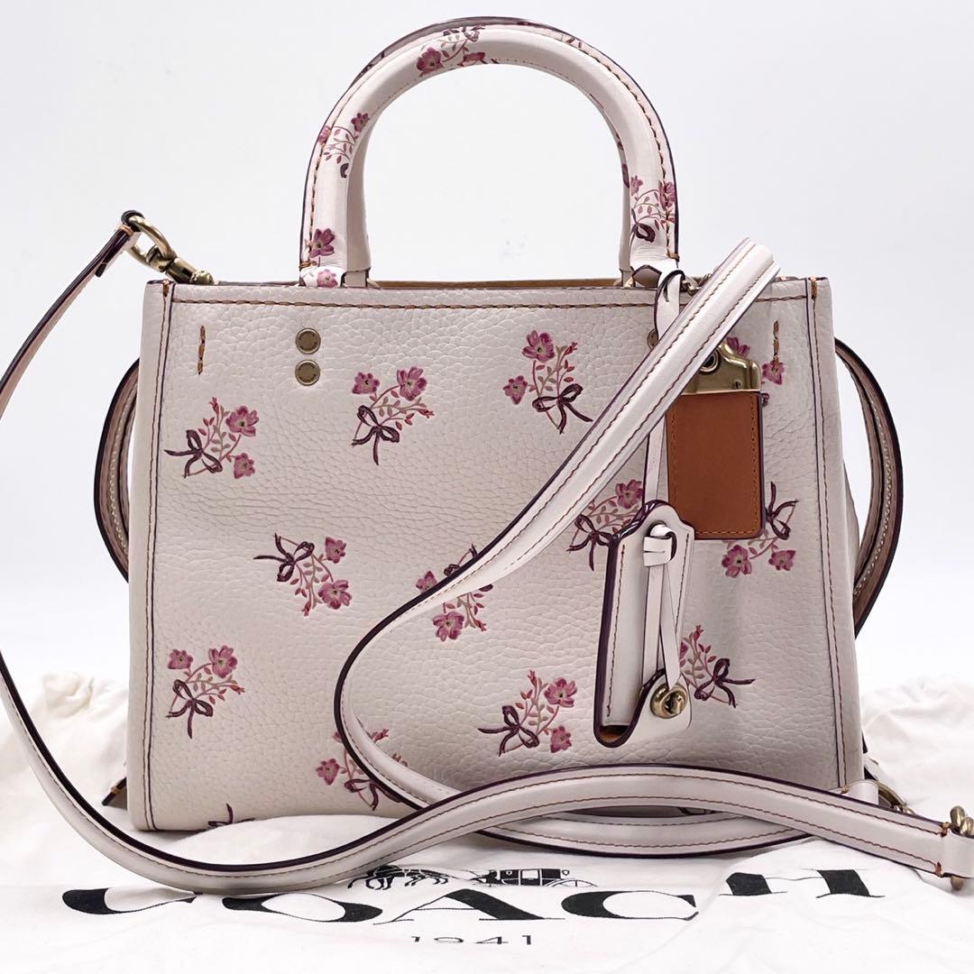 超極美品● COACH コーチ ローグ25 2way ハンドバッグ 花柄 レザー