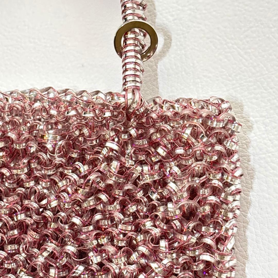 極美品✨アンテプリマ　ミニバッグ　ハンドバッグ　ワイヤーバッグ　ピンク　シルバー