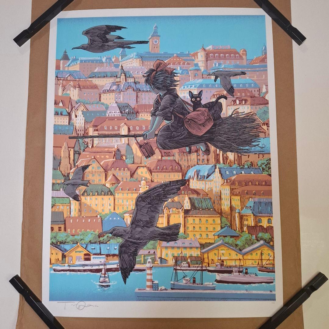 激レア 魔女の宅急便 キキ ジジ シルクスクリーン ポスター サイン入り