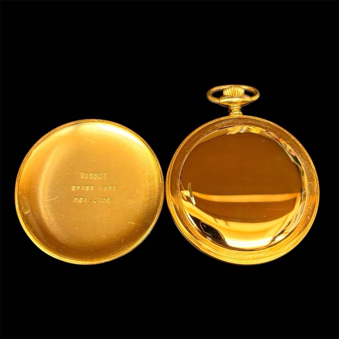 TISSOT ティソ 金メッキ×ステンレス ゴールド 手巻き 懐中時計 スイス製