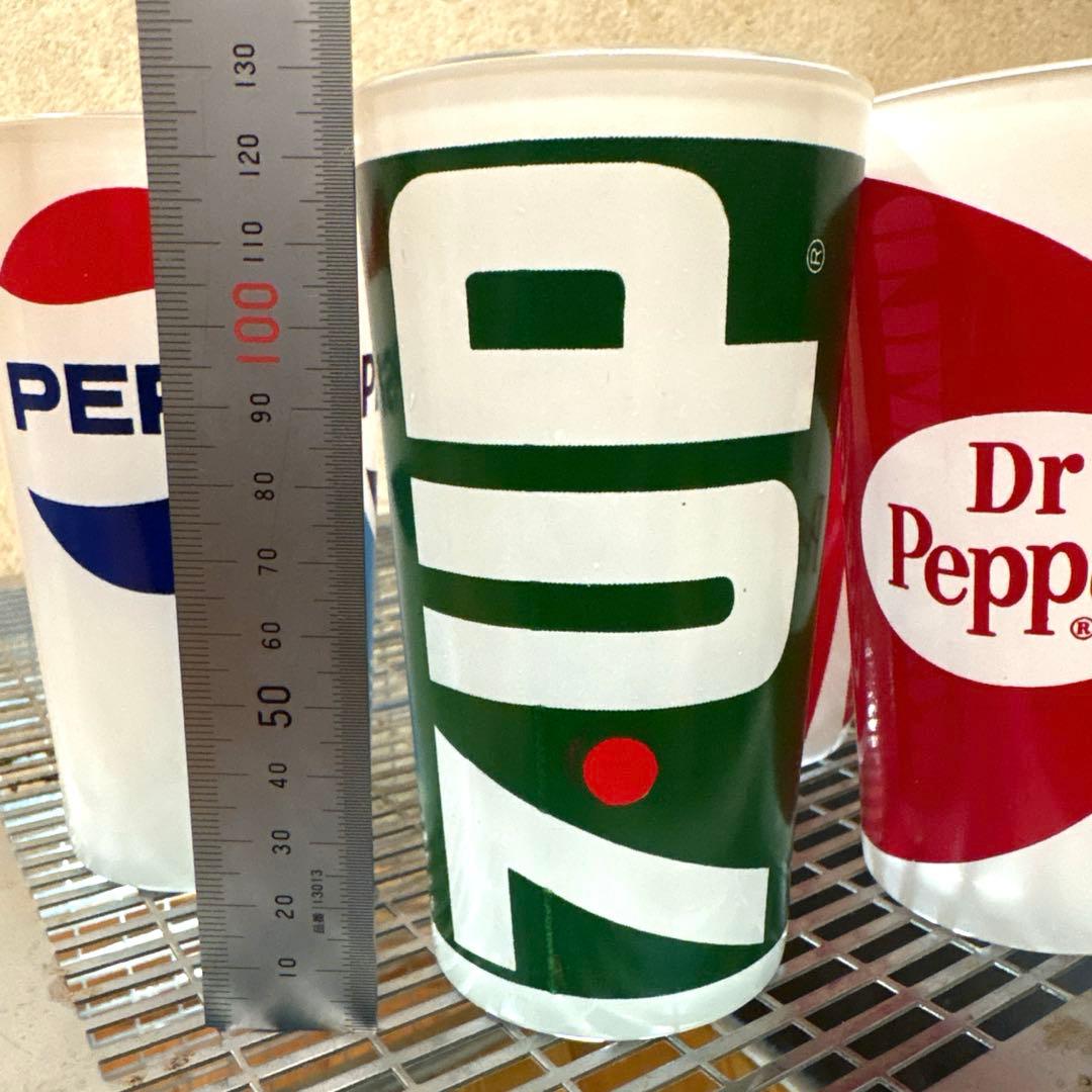 70年代 ペプシ コカコーラ 7up ドクターペッパー ミルクグラス フルセット