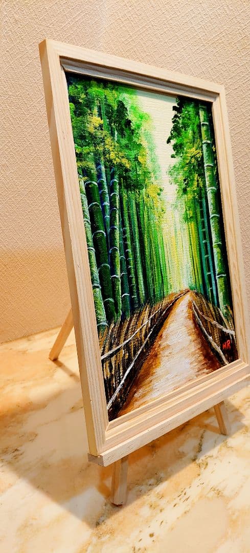 油絵 絵画【竹林】