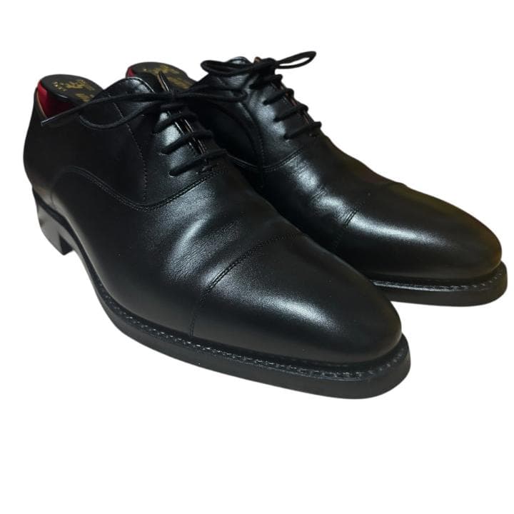 【美品】スコッチグレイン NL-4116 ストレートチップ ブラックレザー 24