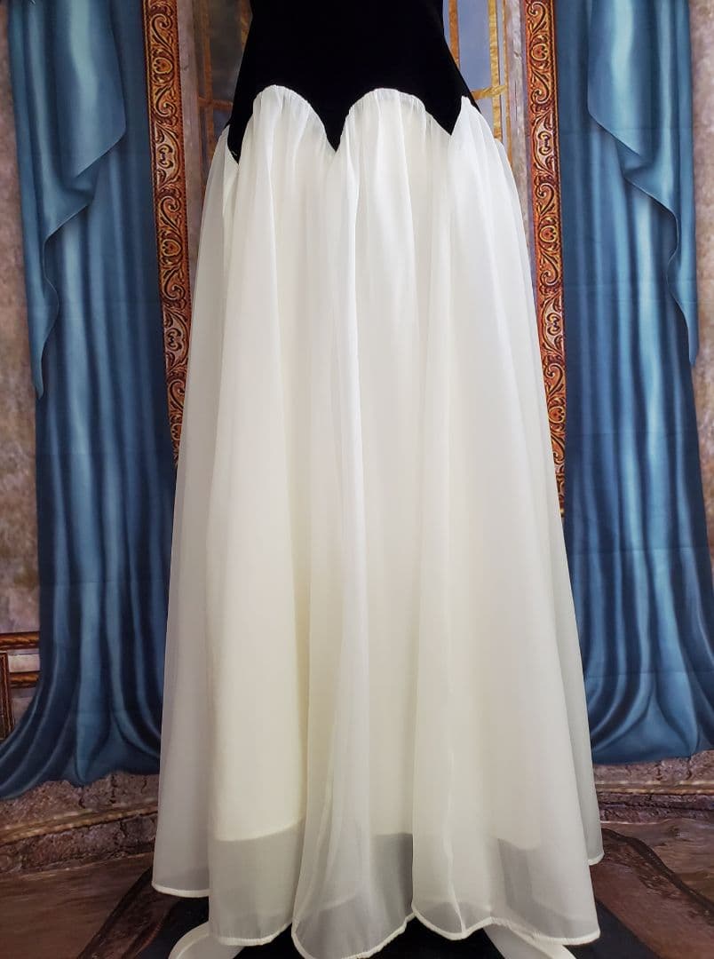 L【新品インポートセレクト】ベロア×オーガンジー ホルターネックドレス×ブラック