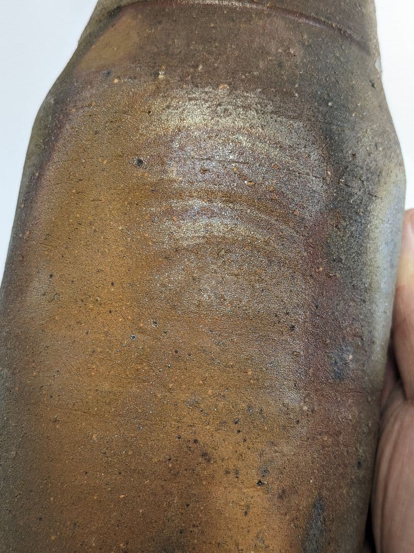 人間国宝 藤原雄 備前焼 花入 合箱栞 花器 フラワーベース 華道具 花瓶 花生