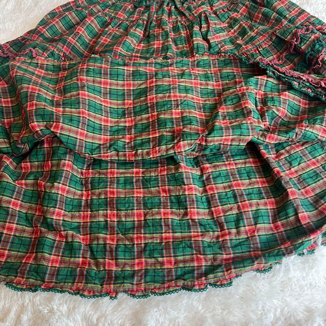 ピンクハウス　オリジナルタータンチェックスカート　フリル　スカート