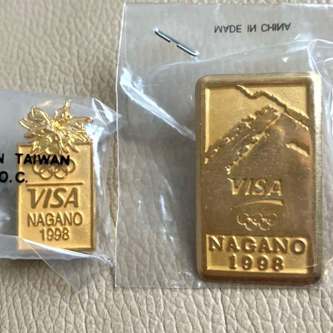 未開封】1998年長野オリンピック冬季大会 VISA ピンバッジ 2個セット
