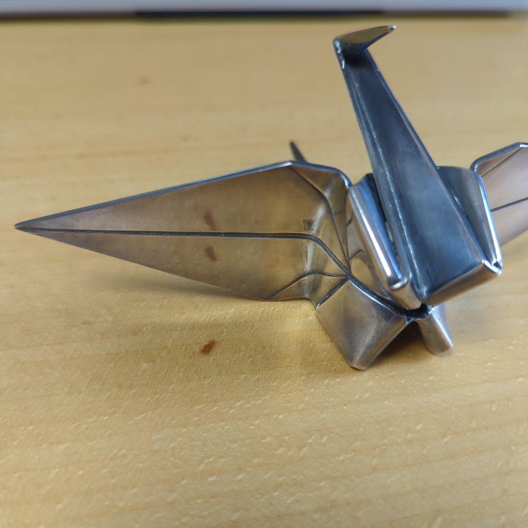 長谷川一望斎 純銀折鶴置物 骨董品