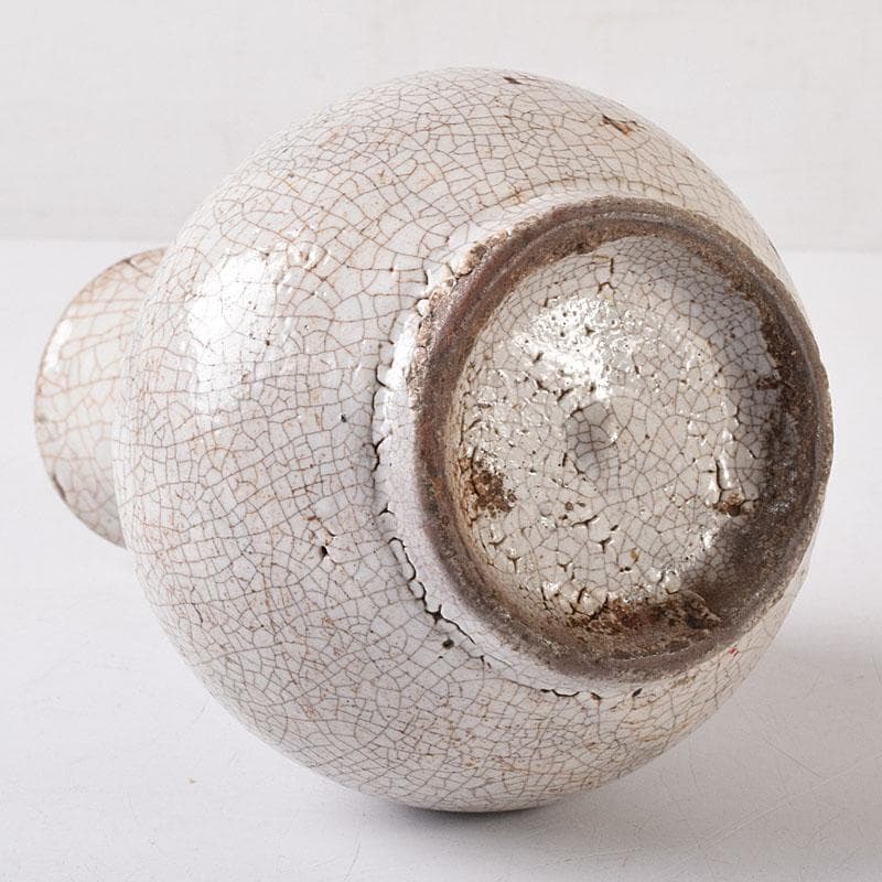 中国　哥窯　白磁　金糸鉄線　氷裂文　碗口瓶　時代箱　M　R8777