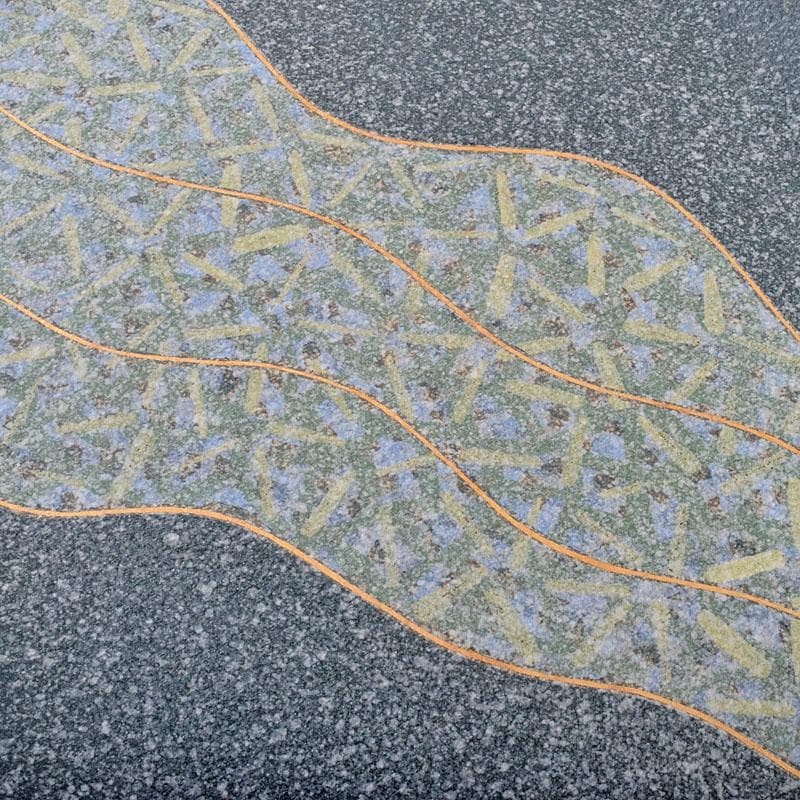 丹波焼 珀耀窯 清水一ニ作 吹泥金彩流文 長形皿 共布共箱 C R9159B