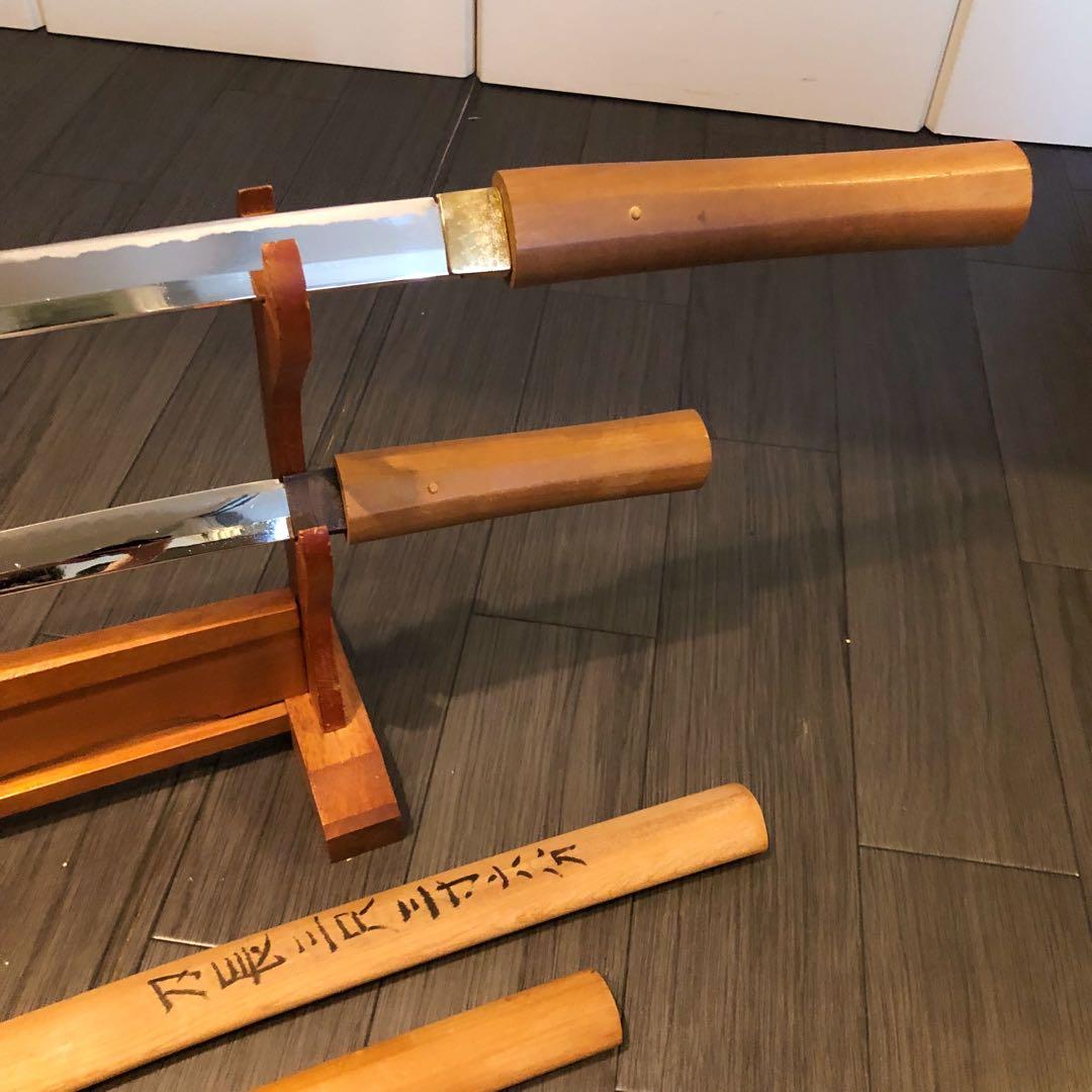 模造刀 白鞘 合金製 大小セット　長脇差　2本　拵え　太刀　居合刀