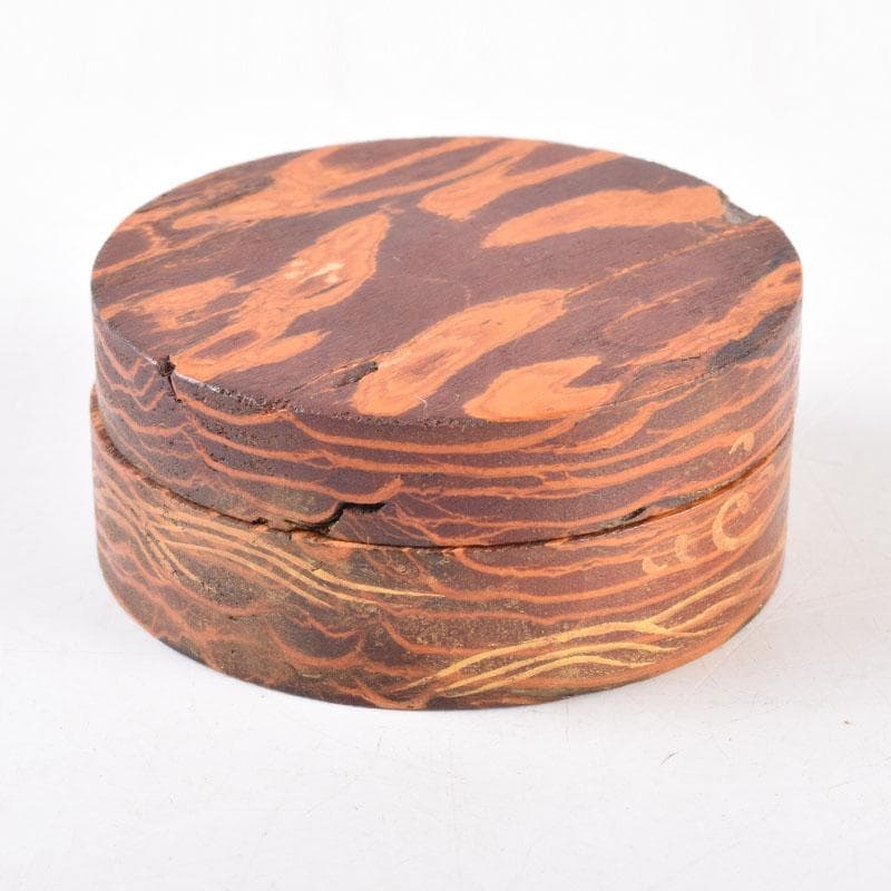 茶道具　宮下竹憲作　惺斎好写　波蒔絵　松皮丸香合　法谷文雅極め箱　V　8504