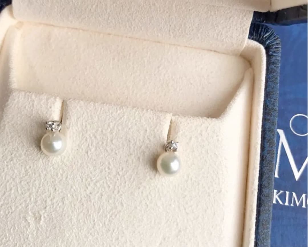 ミキモト 2Way 約5.25mmダイヤパール 購入 ピアス WGK18