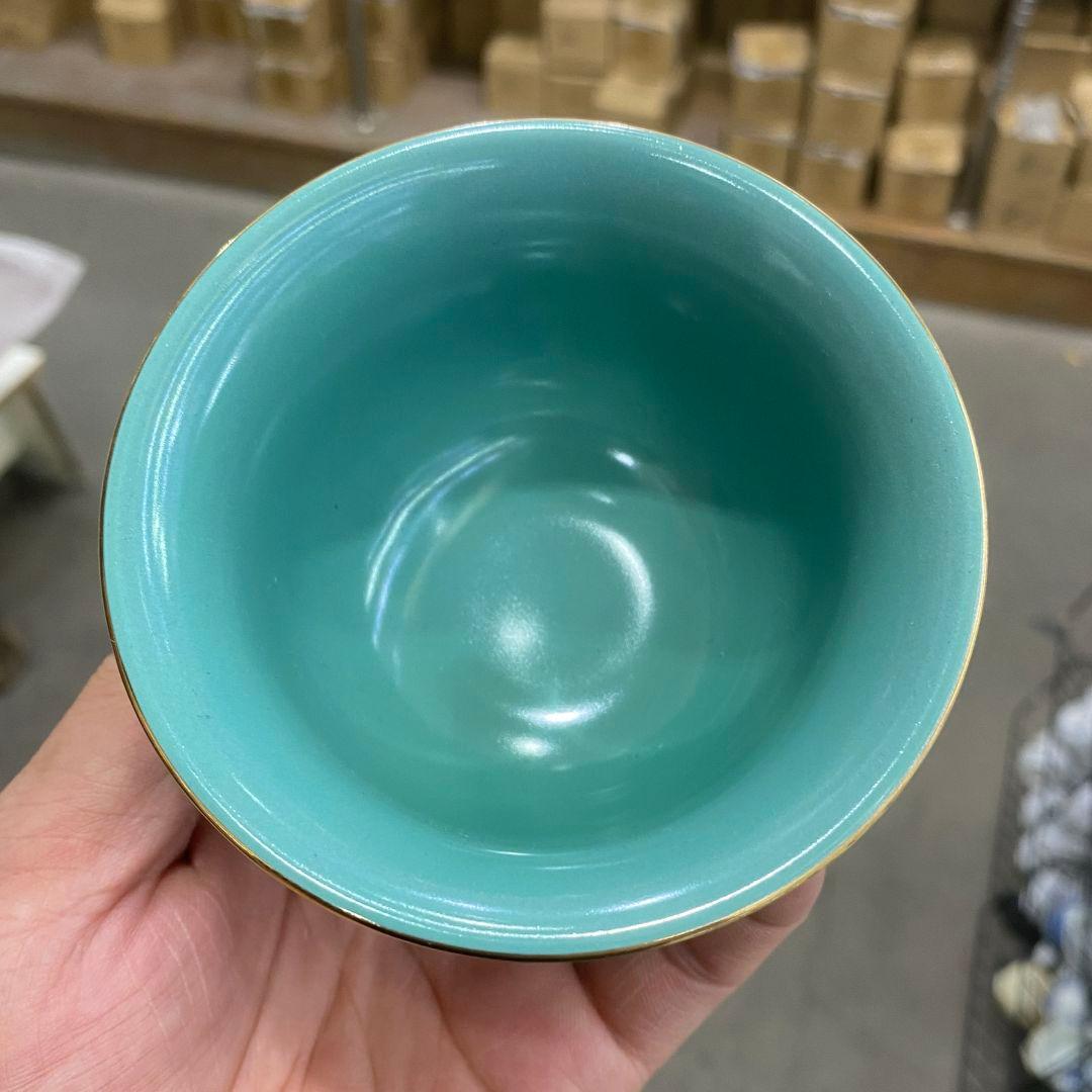 中国茶器 琺瑯彩錦繡纏蓮蓋碗 景徳镇 蓋付き茶器 飲茶食器 煎茶具 未使用品