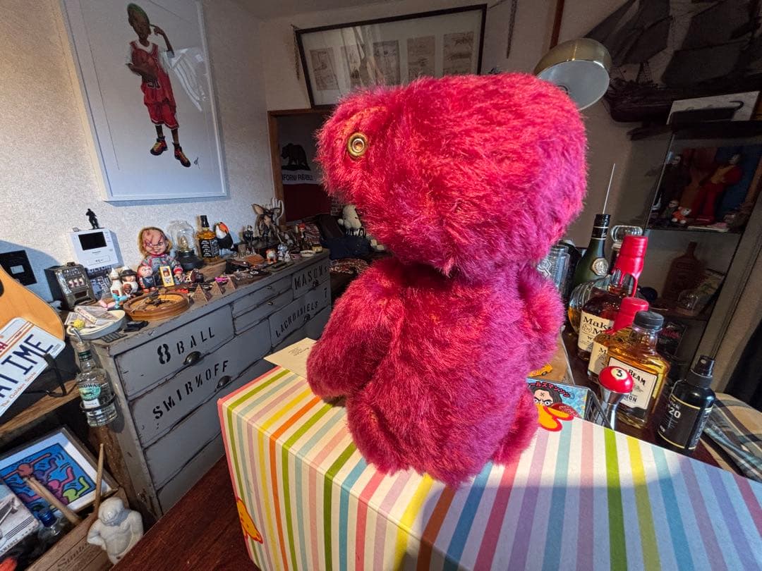 Steiff ピンク ぬいぐるみ ボタンの耳付き