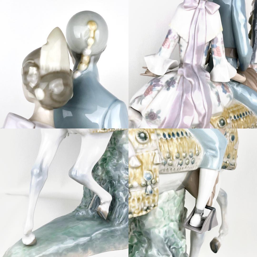 希少・大型45cm・クリーンアップ済】リヤドロ／馬に乗ったカップル／F19-S