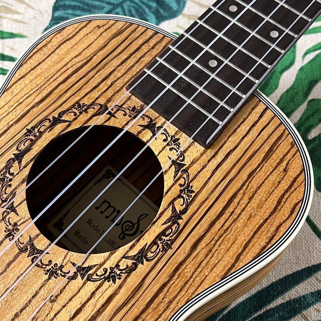 【入門セット】musicのゼブラウッド・コンサートウクレレ【ウクレレ専門店】