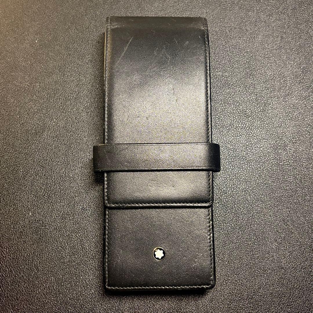 MONTBLANC モンブラン★レザーペンケース シエナ 3本差し 黒 ブラック