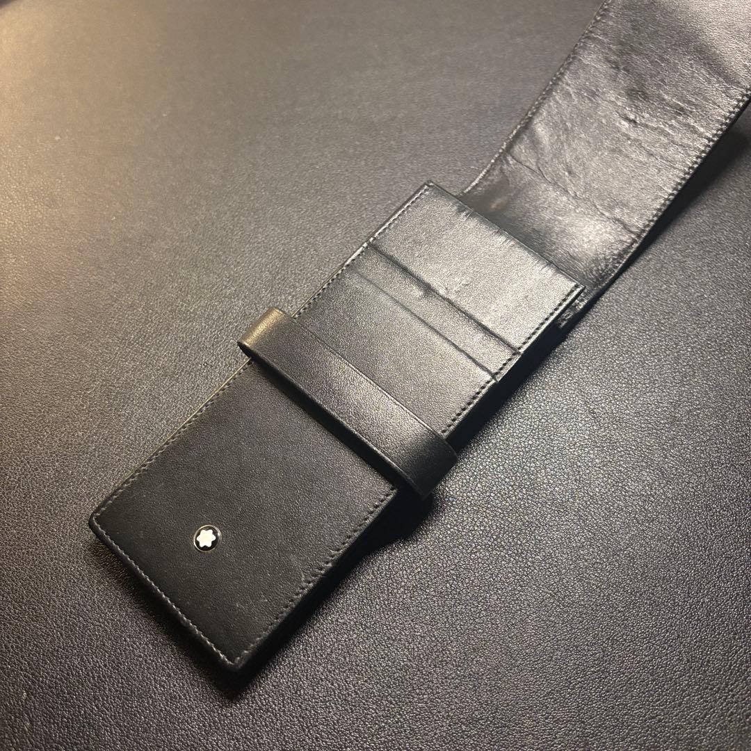 MONTBLANC モンブラン★レザーペンケース シエナ 3本差し 黒 ブラック
