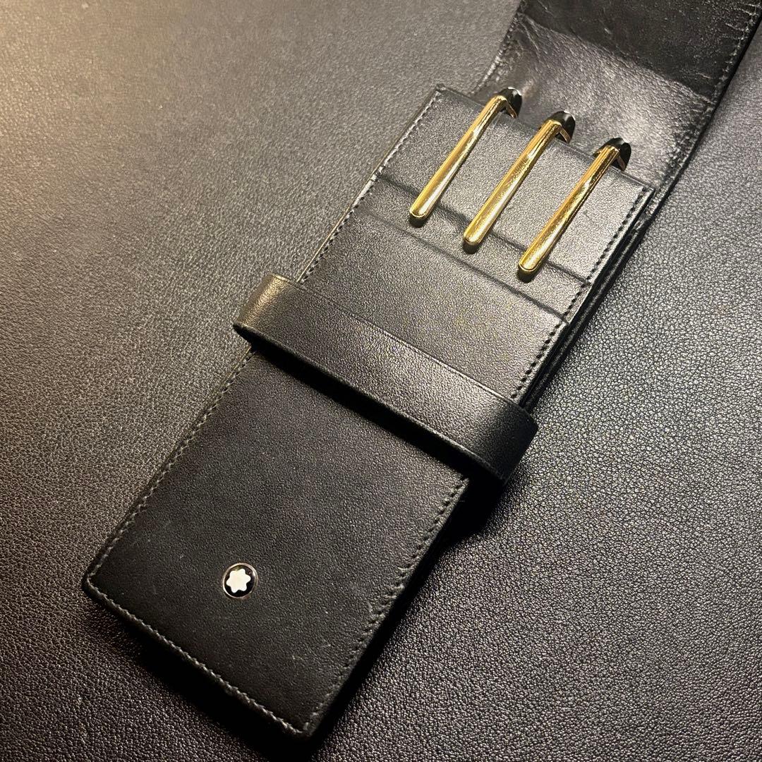 MONTBLANC モンブラン★レザーペンケース シエナ 3本差し 黒 ブラック