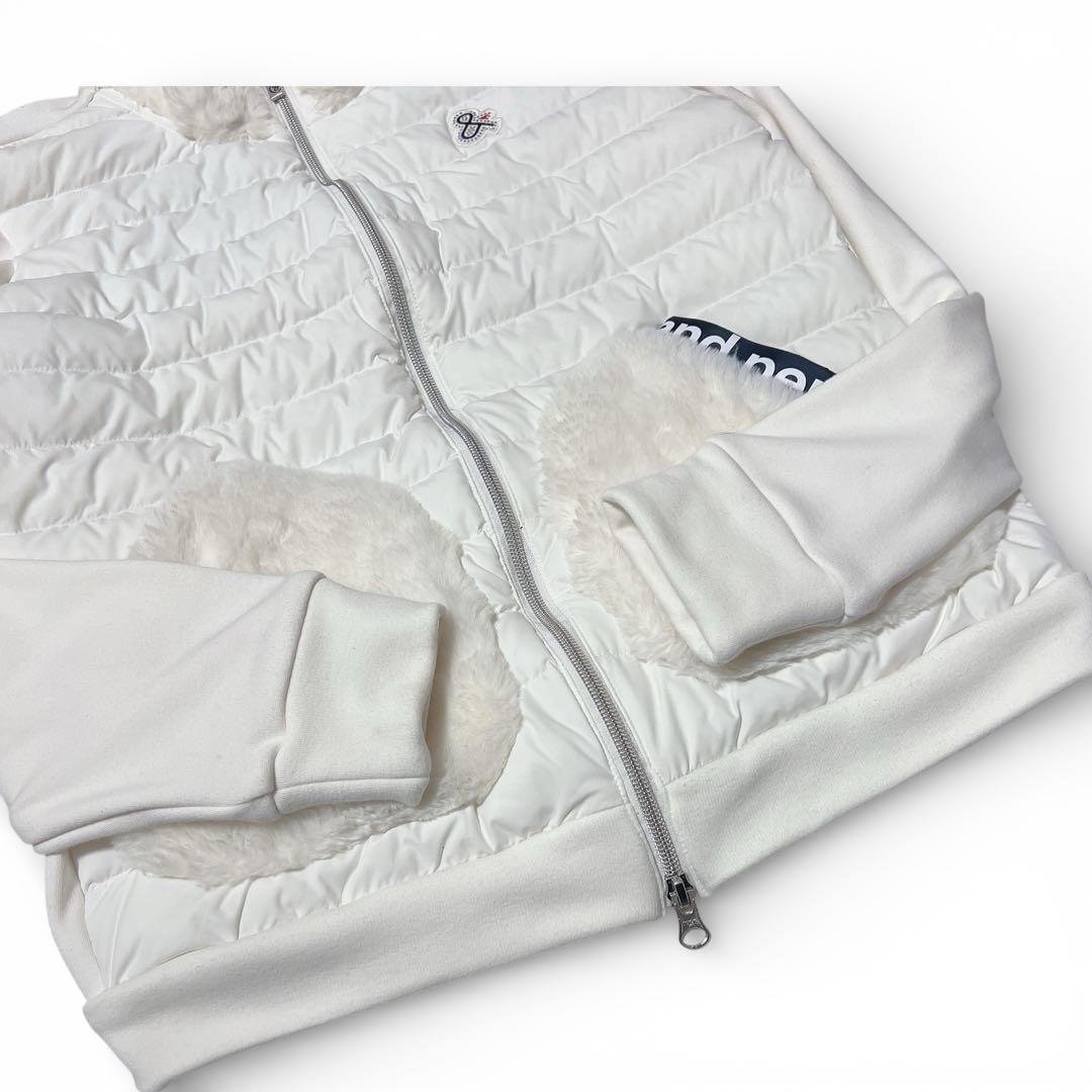 【美品】and per se 中綿切替ブルゾン L 白 防寒 ゴルフ 現行