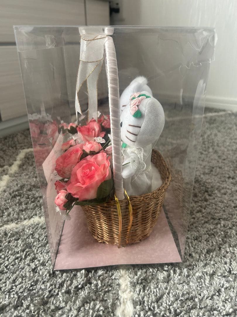 ハローキティ ぬいぐるみ バスケット 箱あり