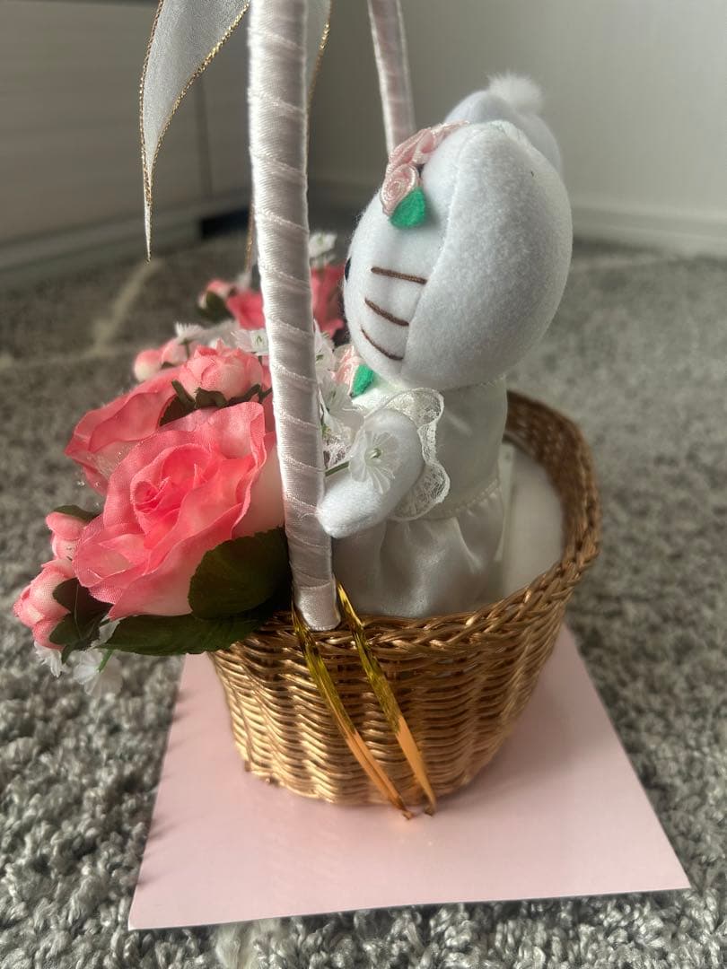 ハローキティ ぬいぐるみ バスケット 箱あり