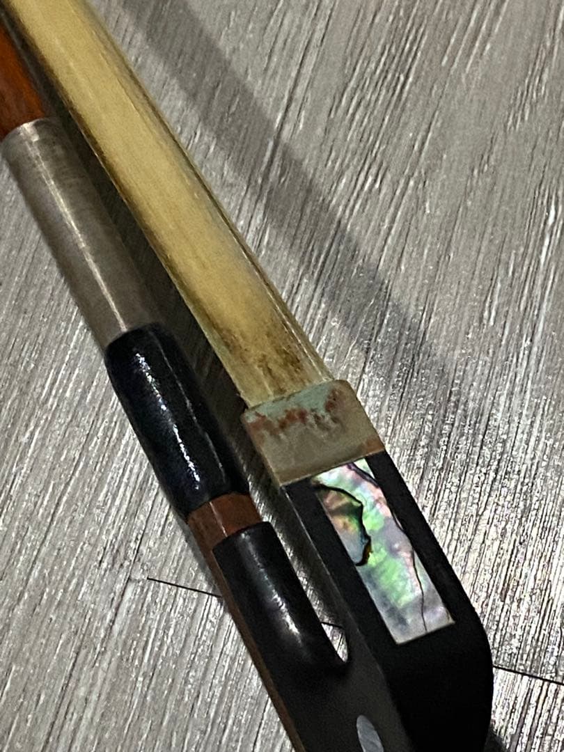 コントラバス弓 中古現状品 ケース付き ウッドベース 弓 弦楽器 肩掛付きケース