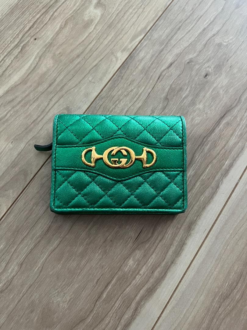 5 GUCCI オースビットラミネートレザー ミニウォレット