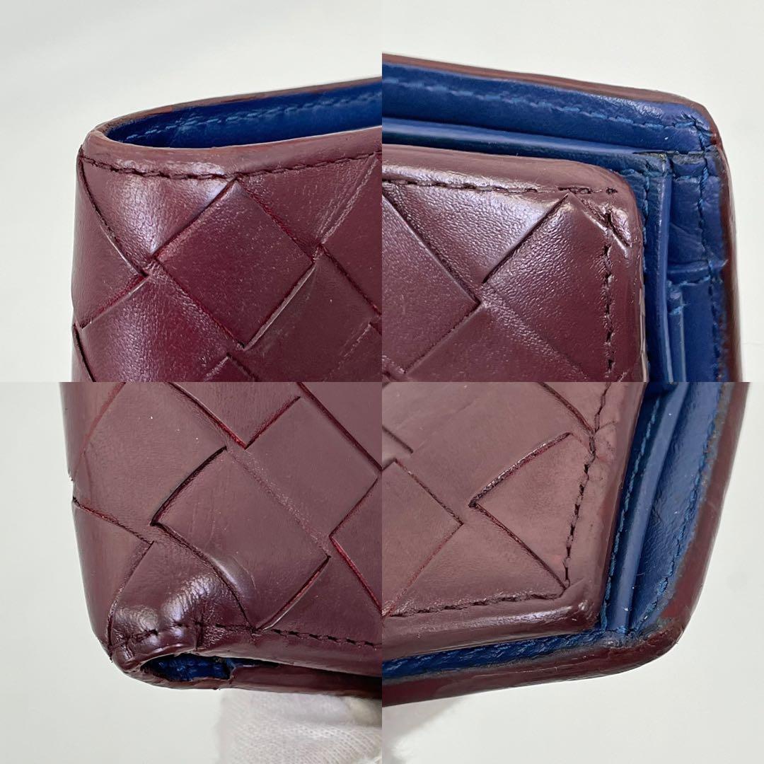 ボッテガヴェネタ 二つ折り財布 マキシイントレチャート バイカラー RFID