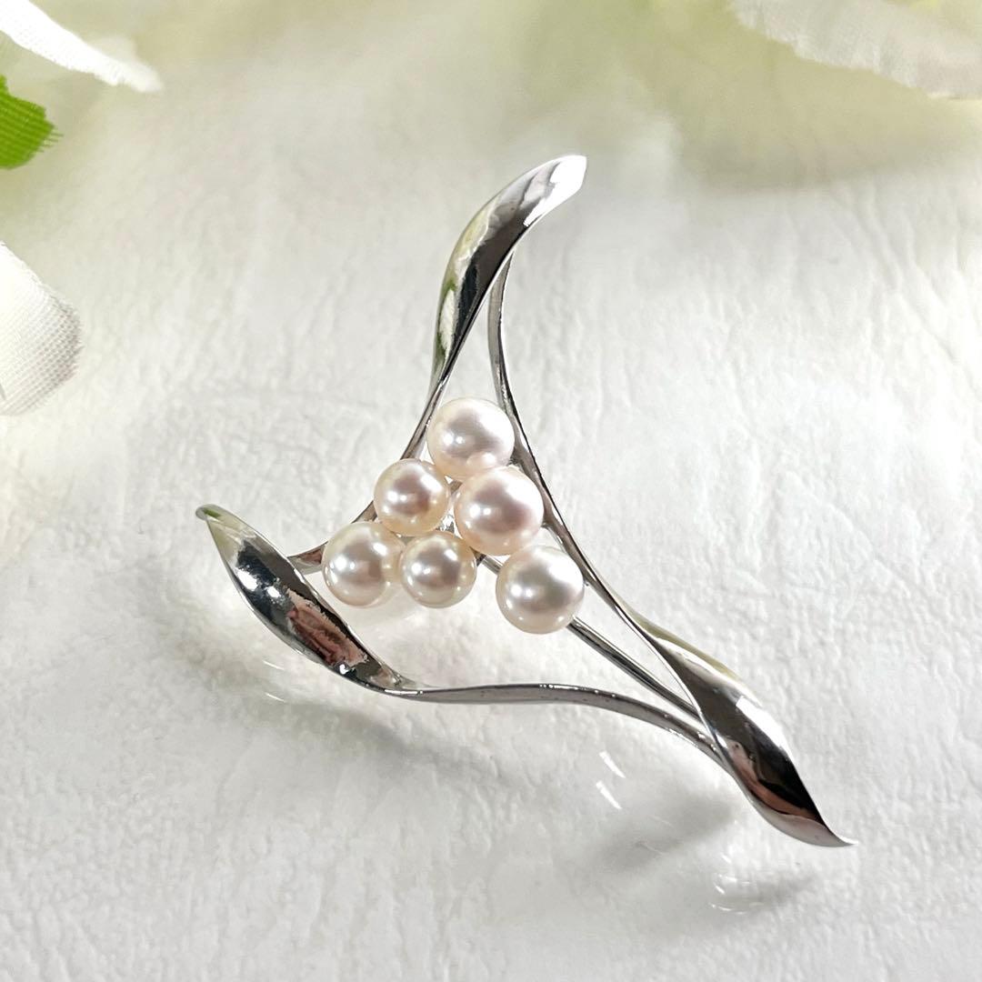 ☆美品☆ミキモト シルバー パール ブローチ 皇室御用達ブランド