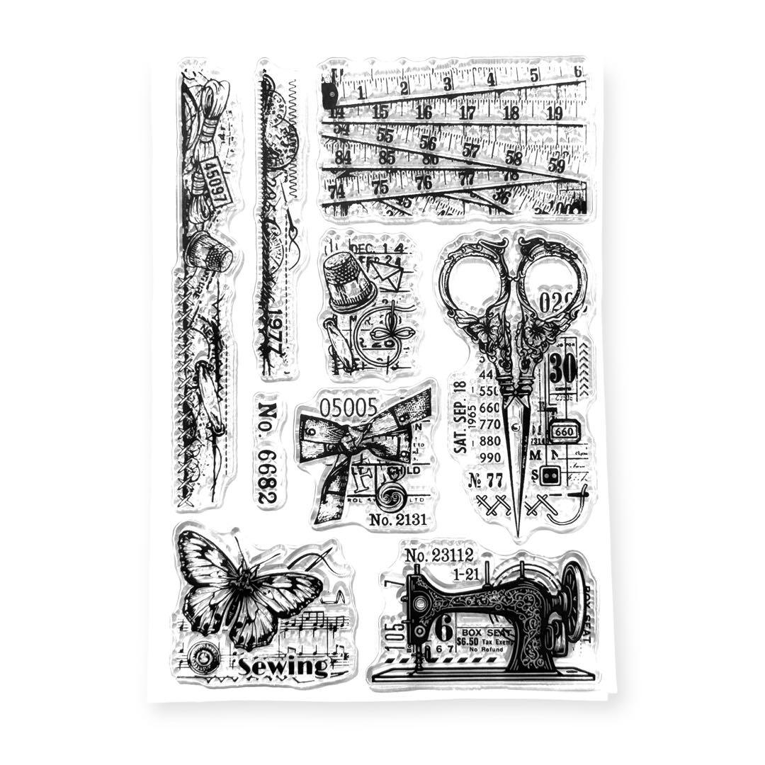 クリアスタンプ2465：ヴィンテージ裁縫《2点で15%、3点で20％OFF