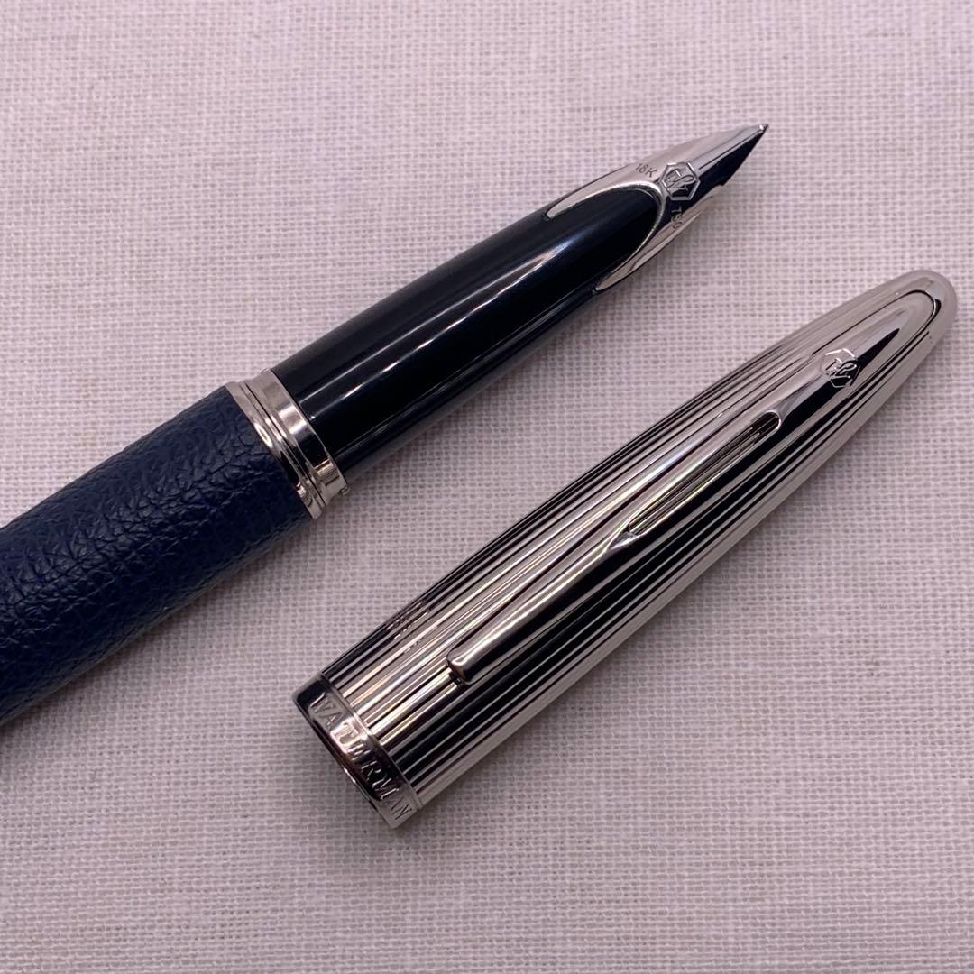 限定品】ウォーターマンカレン カーフスキン革巻き万年筆18K 字幅F