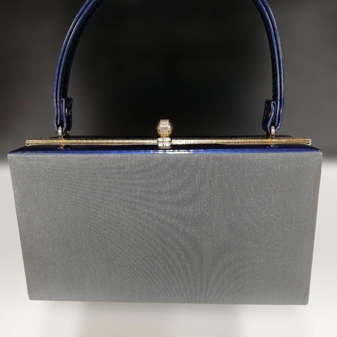 新品未使用　振袖　着物用草履バッグセット　フリーサイズ　青/シルバー　50