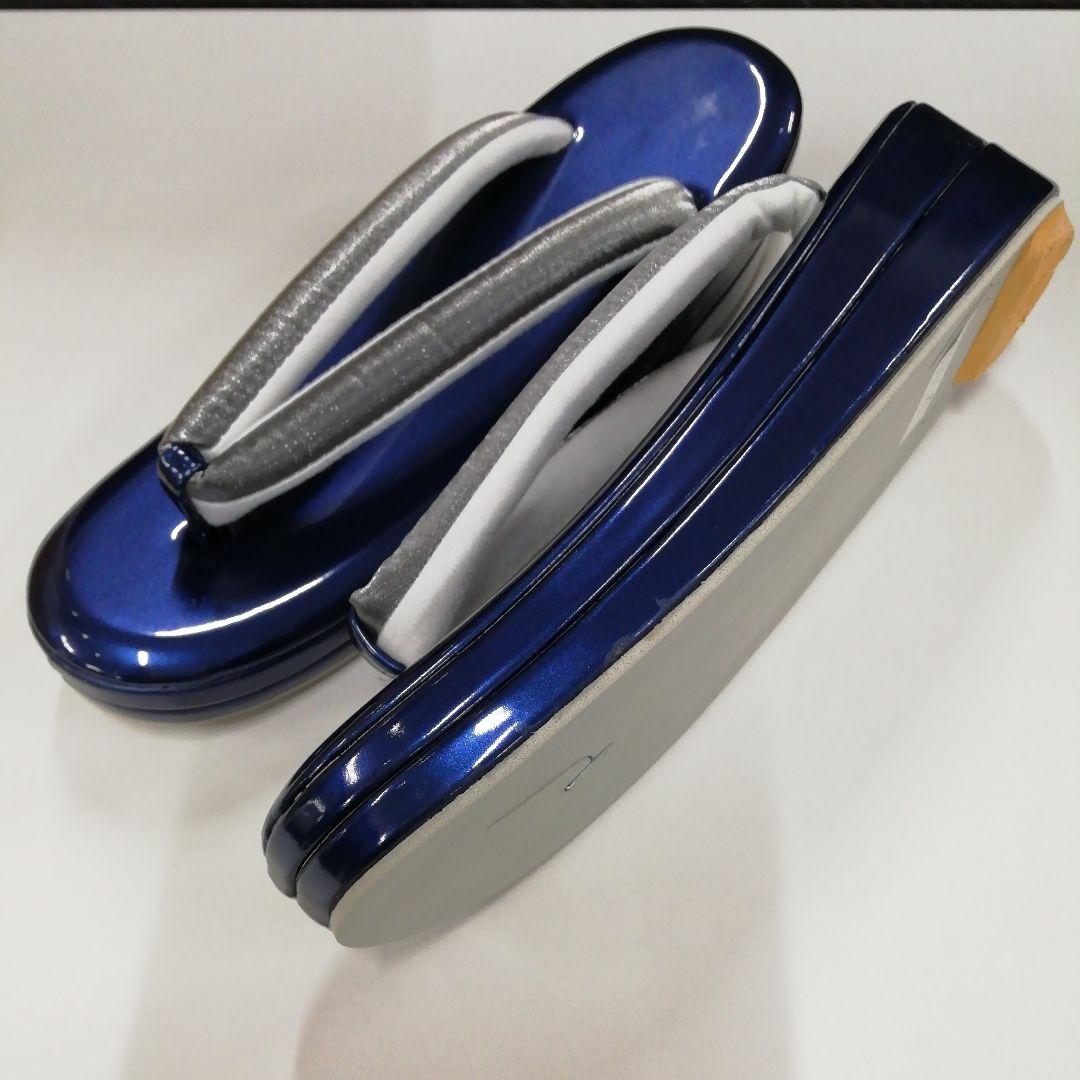新品未使用　振袖　着物用草履バッグセット　フリーサイズ　青/シルバー　50