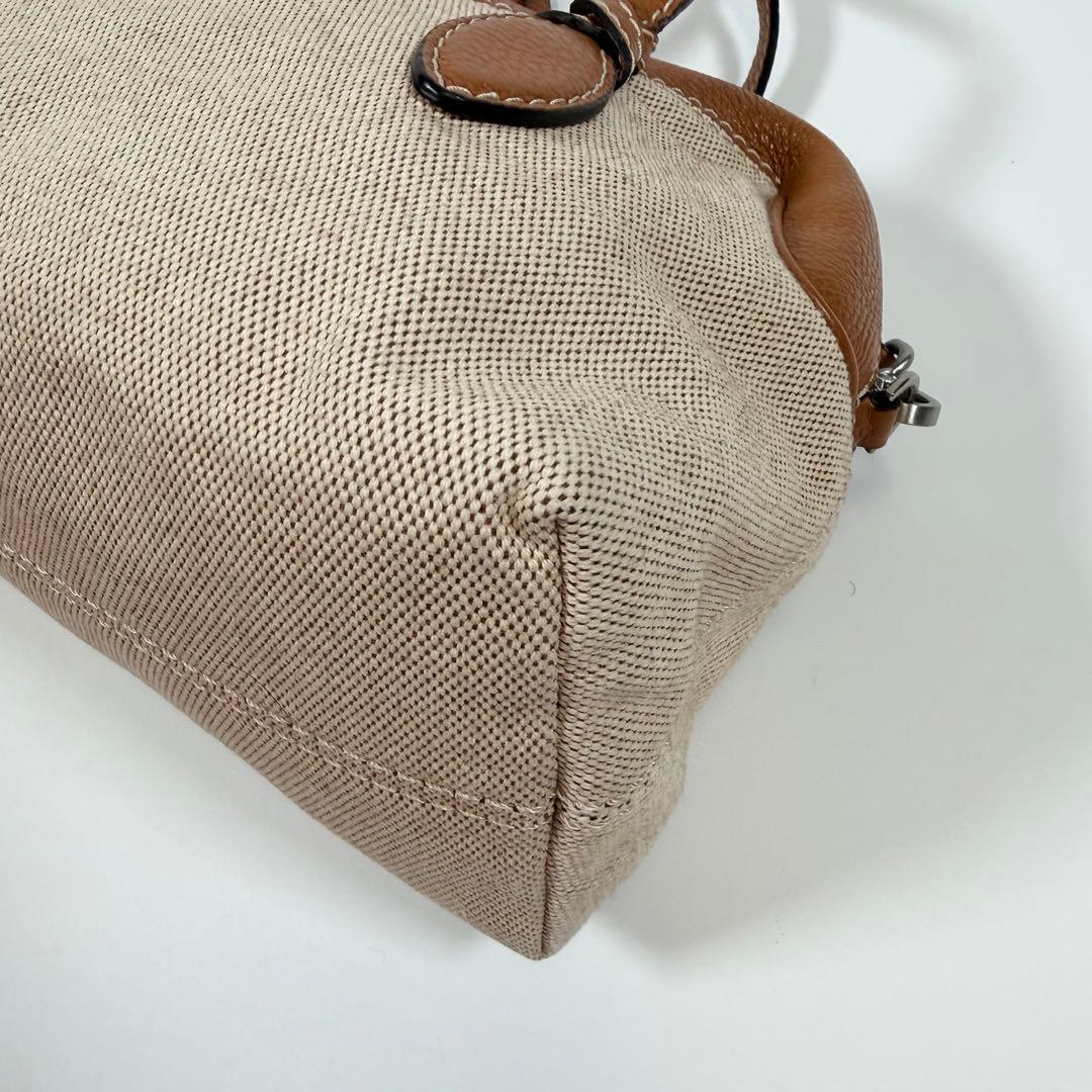 【極美品】ジャンニキアリーニ　ハンドバッグ 2way サファリ　ベージュ