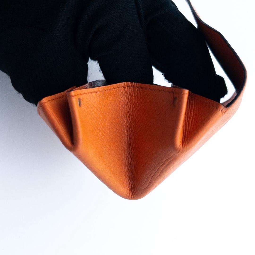【極美品】HERMES ルヴァンキャトル　ケース　小銭入れ　オレンジ