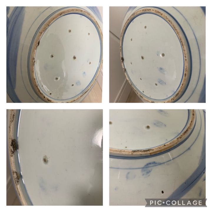 染付 古伊万里 大皿 41cm 飾皿 絵皿 料亭 小料理