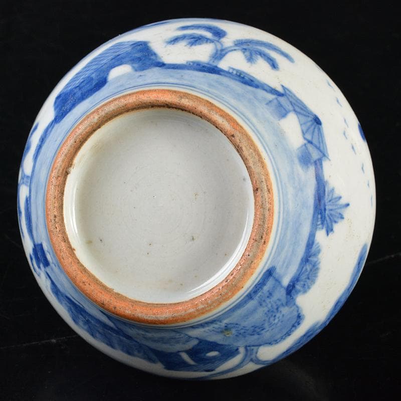 中国 青花山水人物文 小壷 C R6412E - メルカリ