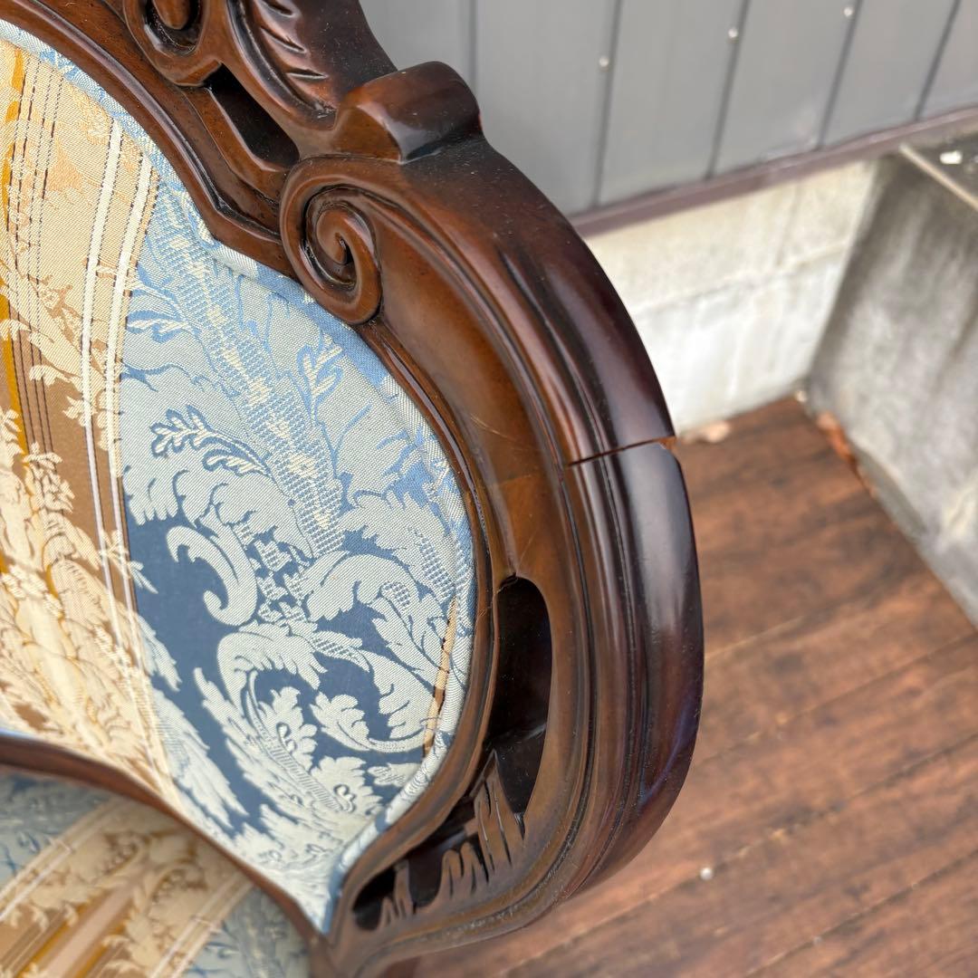 ①ビクトリアン装飾 花柄 木製ダイニングチェア 姫系 イタリア家具