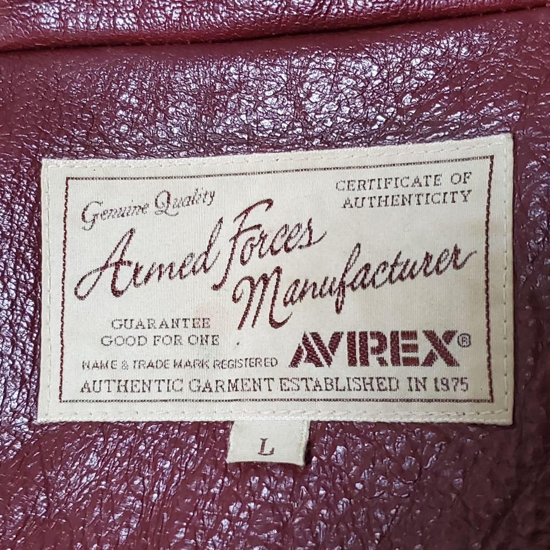 極美品 AVIREX シングルライダース レザージャケット L ボルドー メンズ