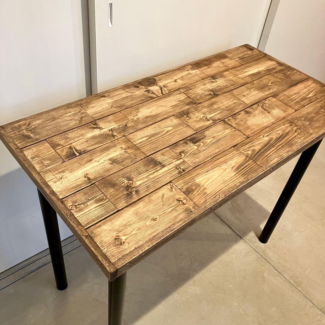 1/25まで！インダストリアル！無垢材のカフェテーブル【ハンドメイド家具】